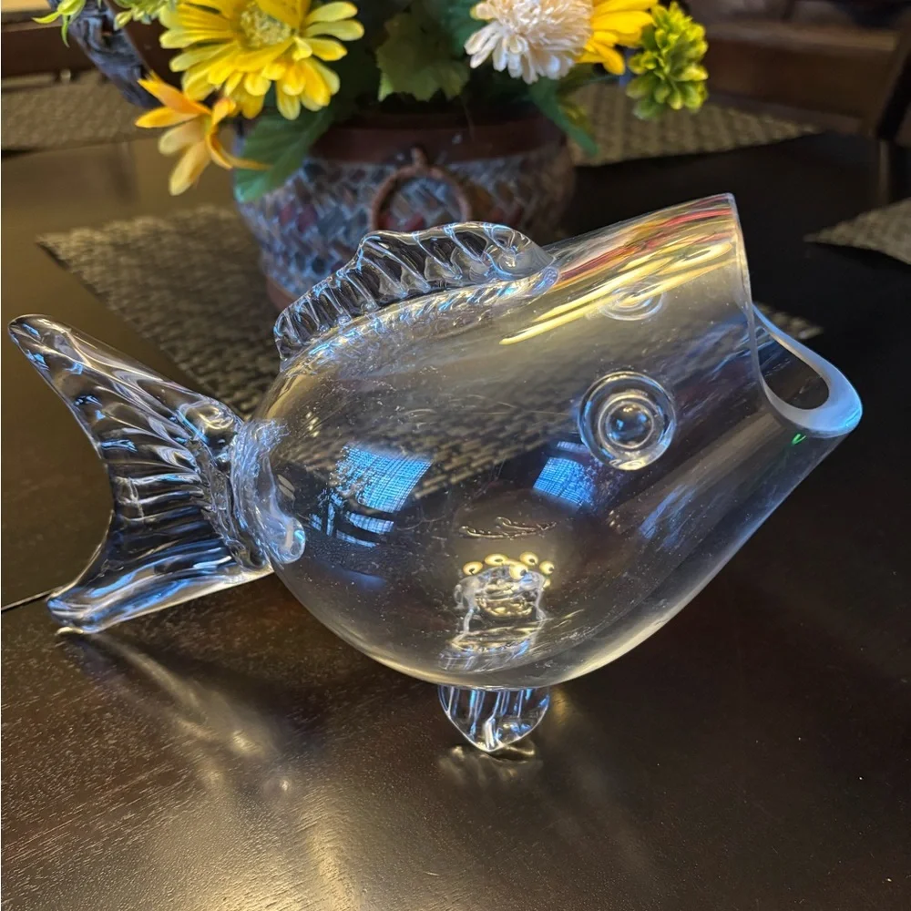 Clear Glass Fish Shaped Bowl